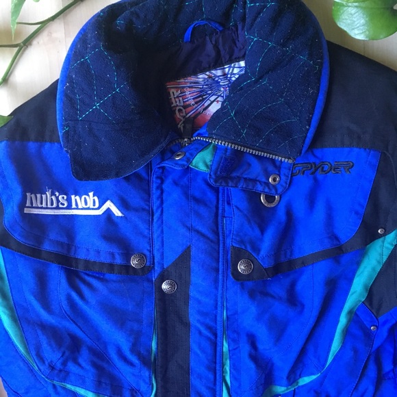 VINTAGE SPYDER Ski Winter Jacket Coat Blue L/XL - Picture 2 of 8